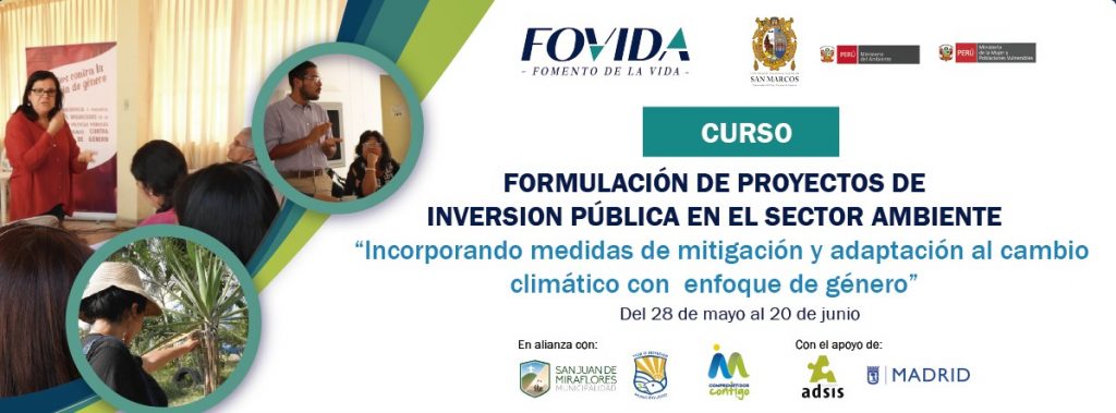 INFOVIDA | Lanzan curso de Formulación de proyectos de inversión pública con enfoque de género para funcionarios/as de Lima Sur
