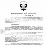 Resolución de organización receptora de cooperación