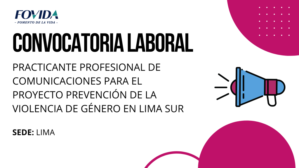 CONVOCATORIA| Practicante profesional de comunicaciones Proyecto prevención de la violencia de género en Lima Sur