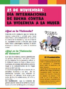 25 de Noviembre: Día Internacional de Lucha contra la Violencia a la Mujer- Díptico