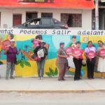 Red de Mujeres de Villa María del Triunfo recuperan espacio público y realizan un mural colectivo incentivando el disfrute de una vida libre de violencia de género