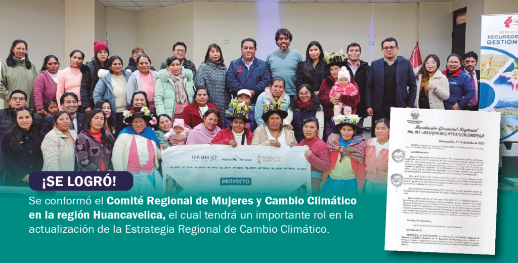 Se conformó el Comité Regional de Mujeres y Cambio Climático en la Región Huancavelica