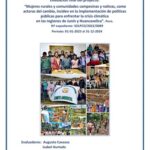 Proyecto: “Mujeres rurales y comunidades campesinas y nativas, como actoras del cambio, inciden en la implementación de políticas públicas para enfrentar la crisis climática…