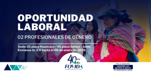 OPORTUNIDAD LABORAL: 02 PROFESIONALES DE GÉNERO