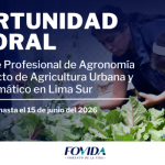 Convocatoria – Lima| Practicante Profesional de Agronomía para proyecto de Agricultura Urbana y Cambio Climático en Lima Sur