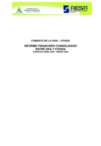 Auditoria Financiera| Proyecto “Comunidades, mujeres y jóvenes fortalecen su actoria en la conservación de sus ecosistemas para enfrentar la crisis climática en Junín y Lima Sur” – DKA 2024-2025