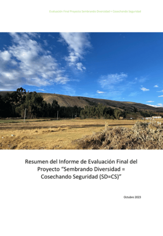 Proyecto: Sembrando diversidad=Cosechando seguridad