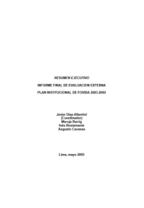 Evaluación Externa PEI de FOVIDA 2003-2005
